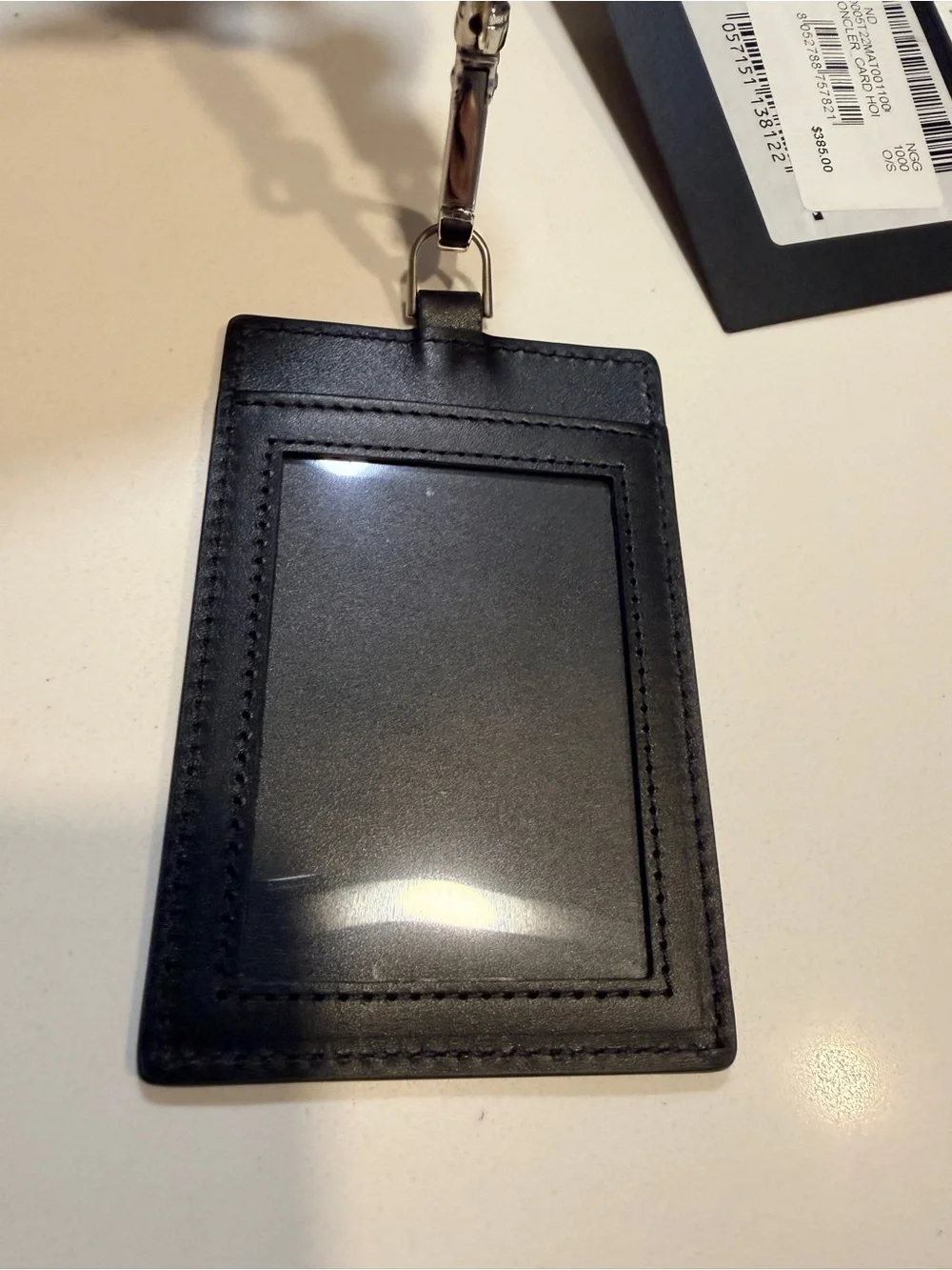 Moncler x Palm Angels Leather ID Badge Holder Lanyard NWT